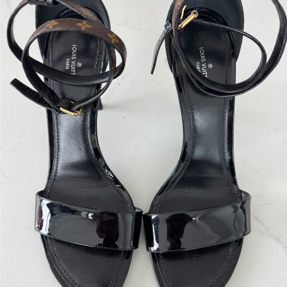 Louis Vuitton Black Strappy Heels